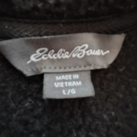 Eddie Bauer Fleece Lined 1/4 zip in Black and Gray Large - Picture 9 of 9